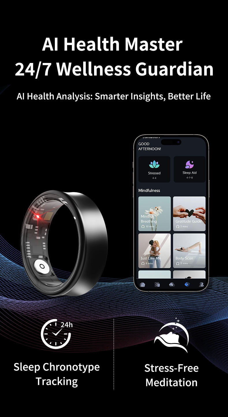 ELYSINE AI Smart Ring - Health & Sleep Tracker Apple Health Sync