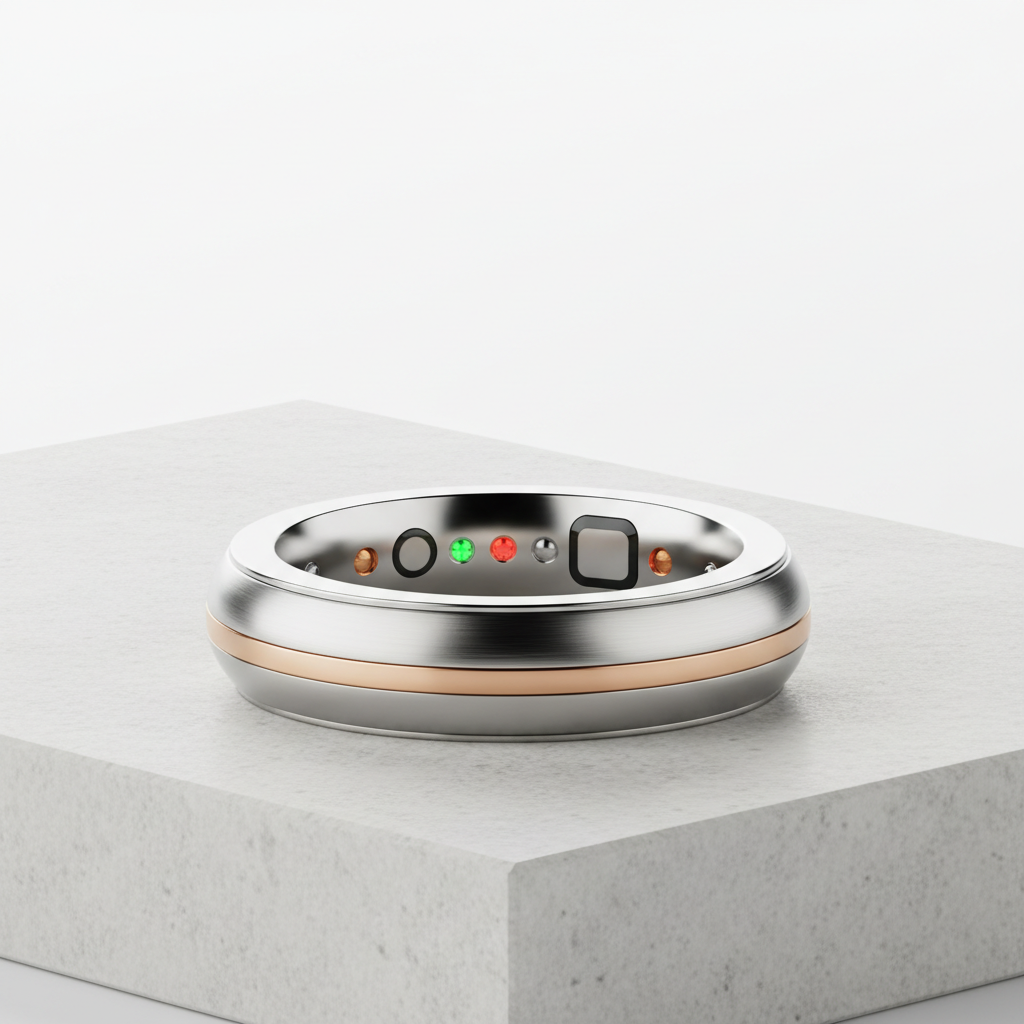 Luxury AI Ring with Visible Sensors